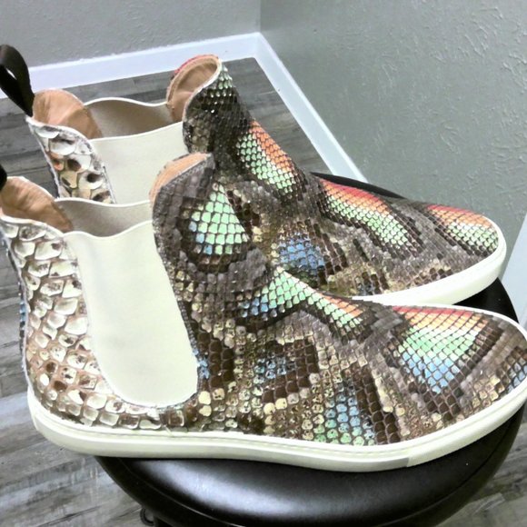 Hand made multi colored snake Chelsea boot main image 14
